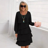 Madeleine – Vestido elegante fluido com volantes