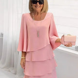 Élise – Vestido elegante fluido com volantes