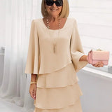 Élise – Vestido elegante fluido com volantes