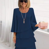 Élise – Vestido elegante fluido com volantes