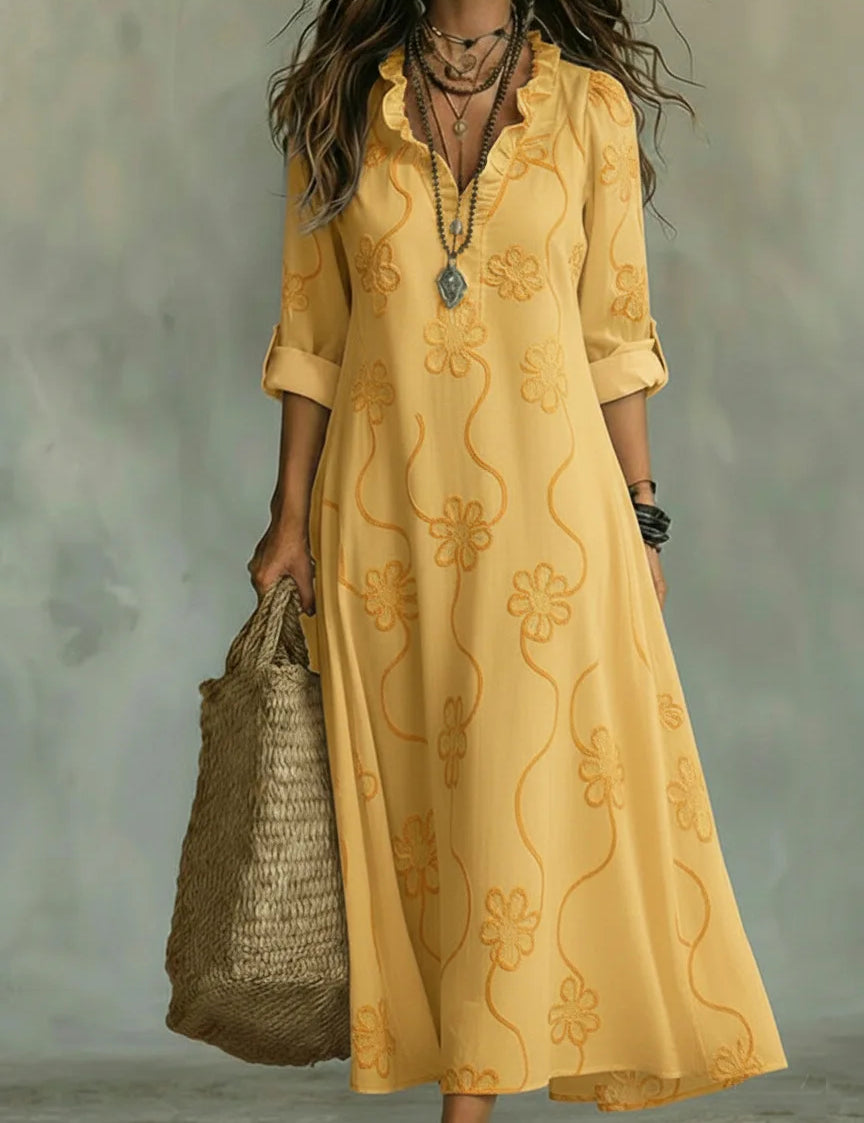 Sienna - Vestido de Verão Longo com Flores