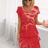 Geneviève – Vestido elegante e fluido com volantes