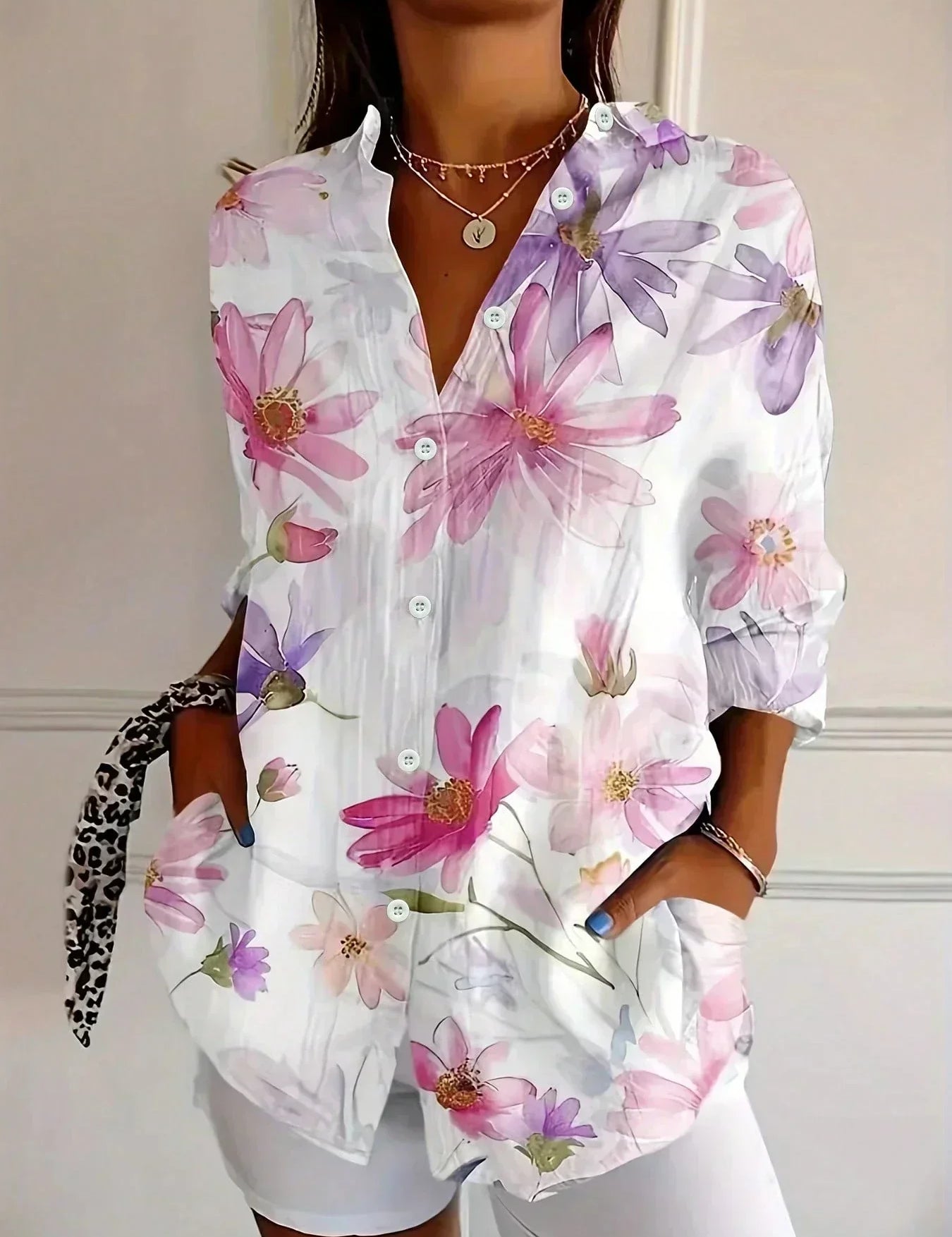 Kathryn™ | Blusa impressa fluida