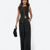 Felicia | Conjunto em denim elegante