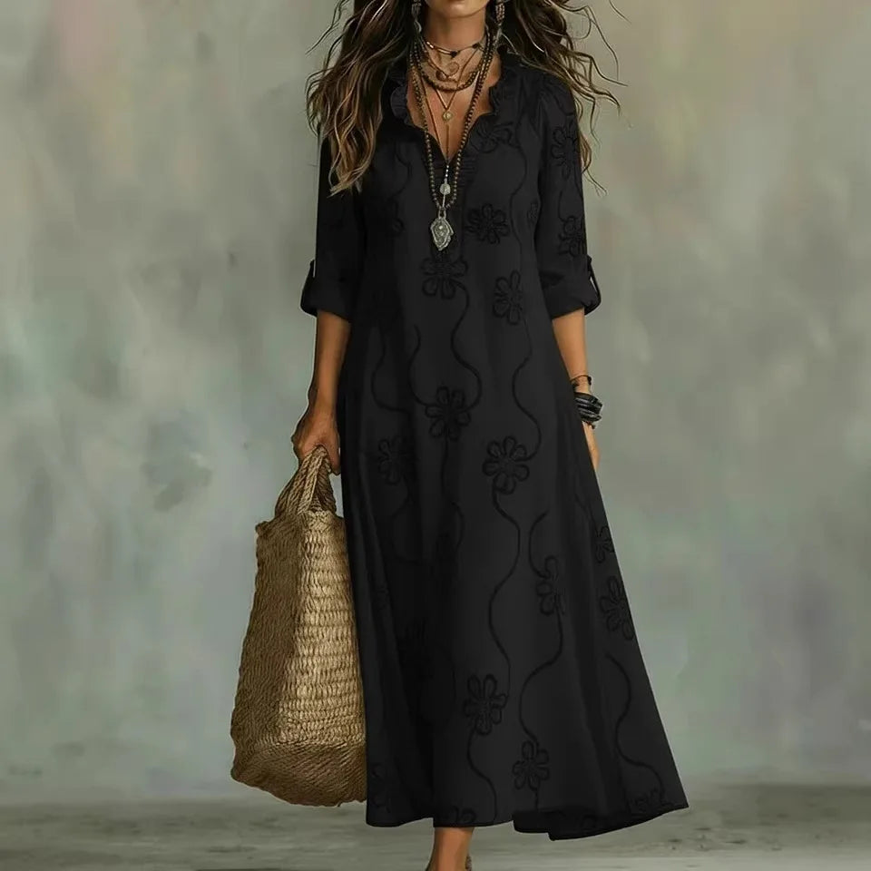 Sienna - Vestido de Verão Longo com Flores