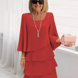 Élise – Vestido elegante fluido com volantes