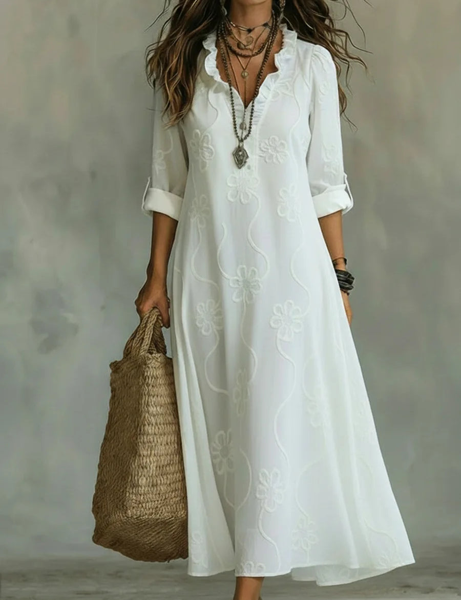 Sienna - Vestido de Verão Longo com Flores