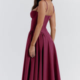 Sigrid | Vestido bustier sem mangas comprimento midi