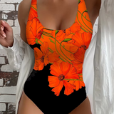 Lucy - Elegante fato de banho inteiro com estampado floral
