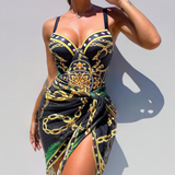 Valeria™ | fato de banho de uma peça com efeito push-up e saia de praia a condizer