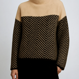 Halle | Sweater de Gola Alta Chevron