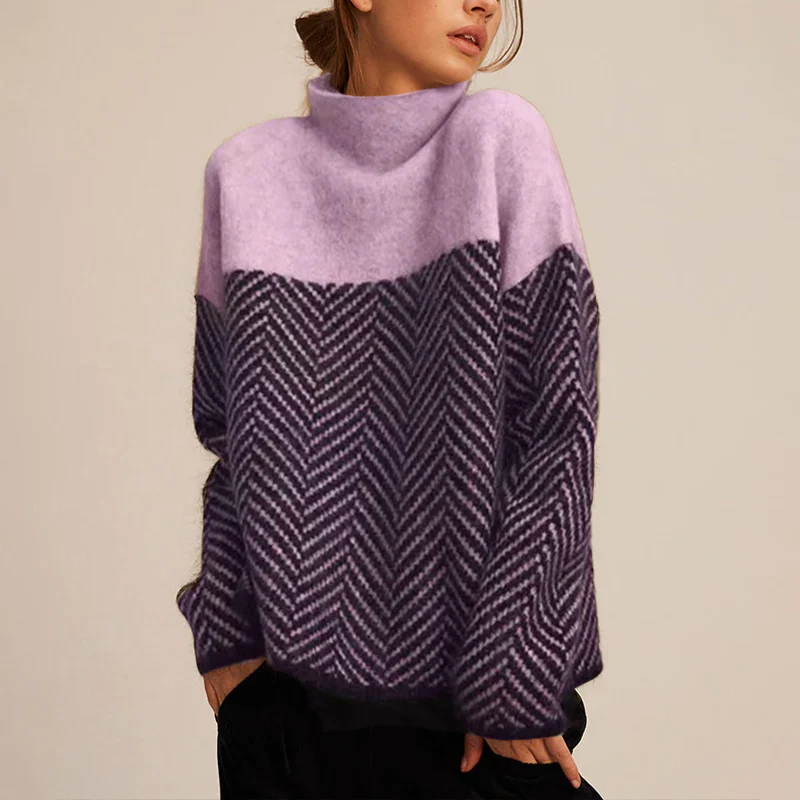 Halle | Sweater de Gola Alta Chevron