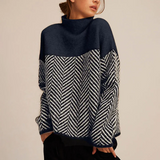 Halle | Sweater de Gola Alta Chevron