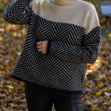 Halle | Sweater de Gola Alta Chevron
