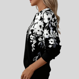 Inès | Pulôver Zippado com Estampa Floral