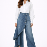 Silvia | Saia Calça com Design Assimétrico e Botões