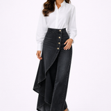 Silvia | Saia Calça com Design Assimétrico e Botões