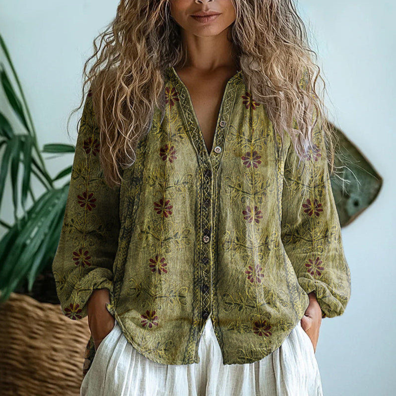 Alexandra™ | Blusa retro estampada