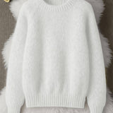 Vilde - Sweater macia com gola redonda
