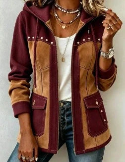 Camila | Casaco com capuz estilo patchwork