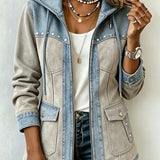 Camila | Casaco com capuz estilo patchwork