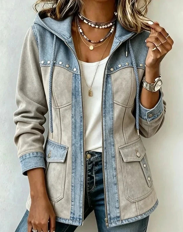 Camila | Casaco com capuz estilo patchwork