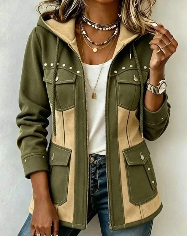 Camila | Casaco com capuz estilo patchwork