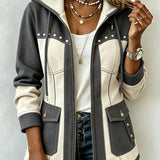 Camila | Casaco com capuz estilo patchwork