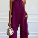 Viola | Conjunto Elegante Halter com Calças