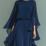 Aurora | Conjunto Elegante em Chiffon com Folhos