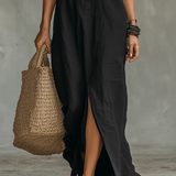 Soline | Vestido maxi com botões e decote em V relaxado