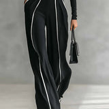 Céline | Conjunto Chic com Gola Alta & Calças Largas