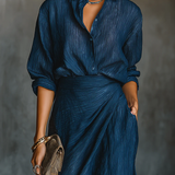 Angélique | Conjunto Elegante Camisa & Saia Longa