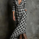 Margaux | Vestido Camisa Longo com Gola Vichy Verde