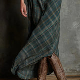 Margaux | Vestido Camisa Longo com Gola Vichy Verde