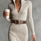 Sylvie | Vestido de Malha com Gola Semi-Montante