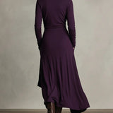 Iris | Vestido Maxi Violeta Assimétrico Plissado