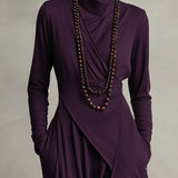 Iris | Vestido Maxi Violeta Assimétrico Plissado