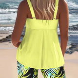 Daphne™ | Calções de tankini de canalé brilhante