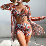 Laluna® | Conjunto de bikini 3 peças com estampado