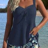 Laluna® | Tankini riscado com calções de praia em dois peças