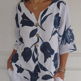 Despoina™ | Top floral com botões