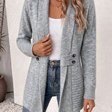 Xalviere | Elegante Cardigan para Mulheres - Frente Aberta & Cintura Ajustada