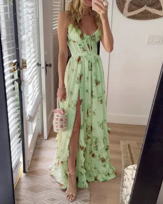 Paola | Vestido floral romântico com decote em V