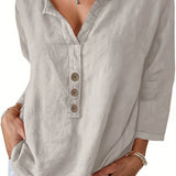 Solénya™ | Blusa de algodão-linho