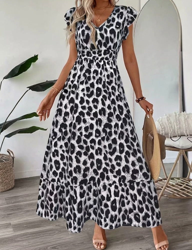 Candela | Vestido maxi barroco com decote em V