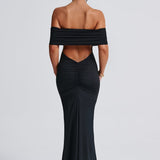 Tindra | Robe longa Bardot refinada