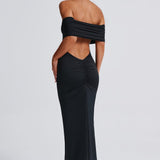 Tindra | Robe longa Bardot refinada
