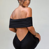 Tindra | Robe longa Bardot refinada