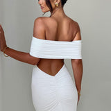 Tindra | Robe longa Bardot refinada